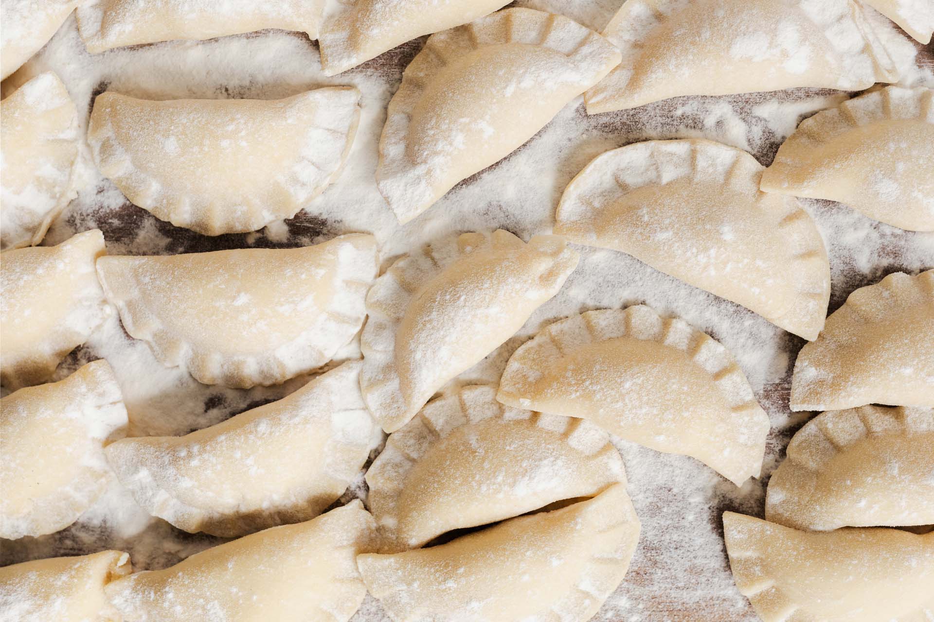 ravioli dusted in flour